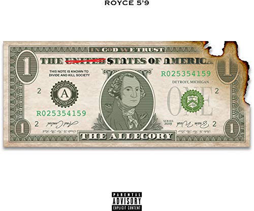 Royce Da 5’9” album cover: a burnt, dollar bill-styled design.