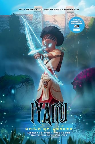 Girl with glowing sword stands in a misty, fantastical landscape.