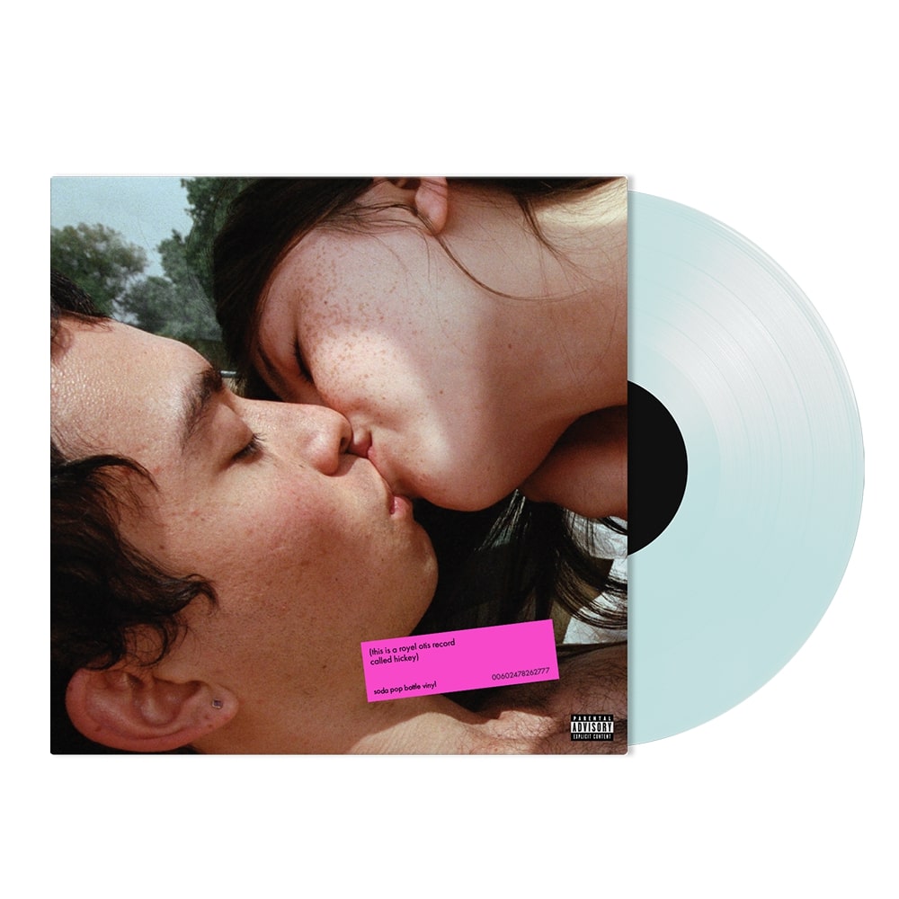 Royel Otis “hickey” LP cover with close-up portrait and green vinyl record.