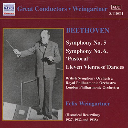 CD cover: Weingartner conducting, Beethoven symphonies 5 & 6, Naxos Historical.