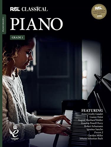 RSL Classical Piano Grade 1 music book cover featuring a person playing the piano.