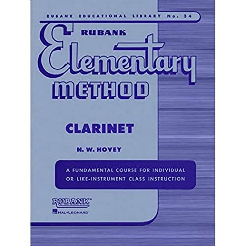Blue cover of "Rubank Elementary Method" clarinet instruction book.