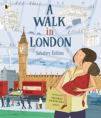 Book cover depicting London landmarks and a woman holding a child.