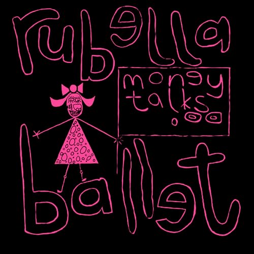 Pink neon-style illustration of a figure holding a sign, album artwork.