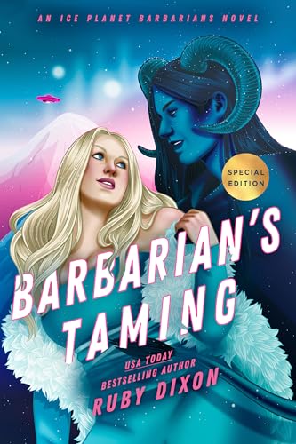 Sci-fi romance novel cover featuring two figures with fantastical features.