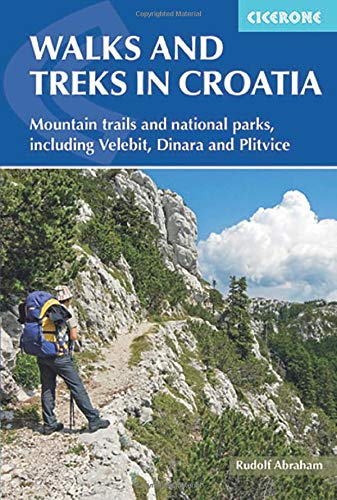Croatia guidebook cover with hiker on a rocky mountain trail.