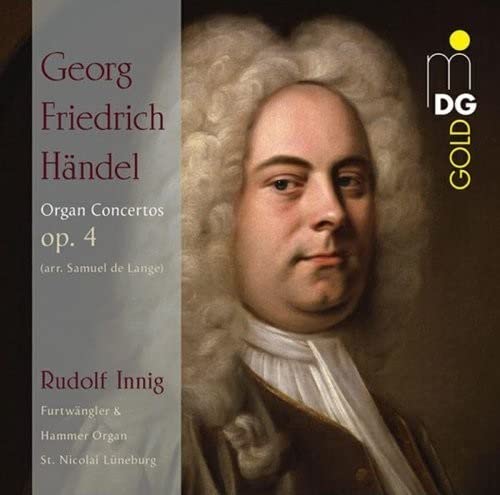 CD cover featuring a portrait of Georg Friedrich Händel and text details.