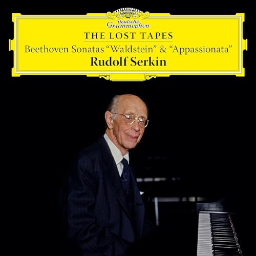 Rudolf Serkin portrait on CD cover for Beethoven piano sonatas recording.
