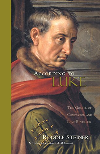 Book cover featuring a Renaissance-style portrait of a man with the title According to Luke.