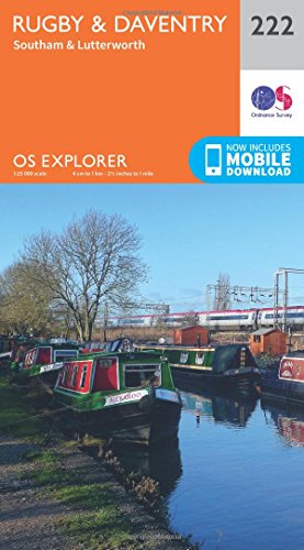 Ordnance Survey Explorer map 222 cover, showing a canal with boats.