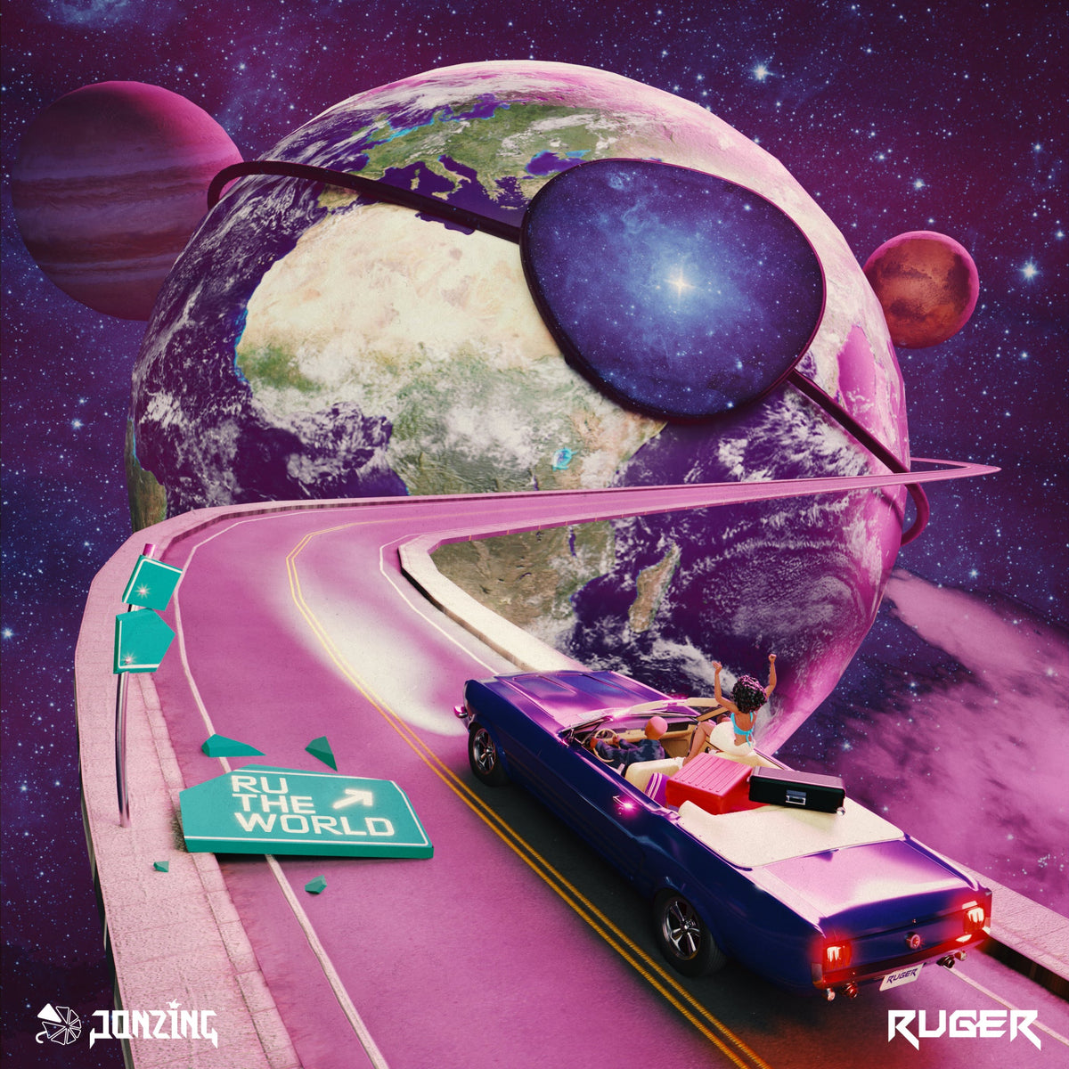 Ruger's "RU The World" CD case with space-themed artwork and artist portrait.
