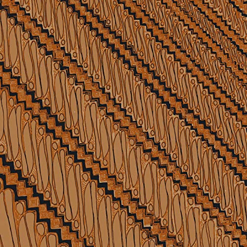 Close-up of a patterned record sleeve in shades of brown and black.