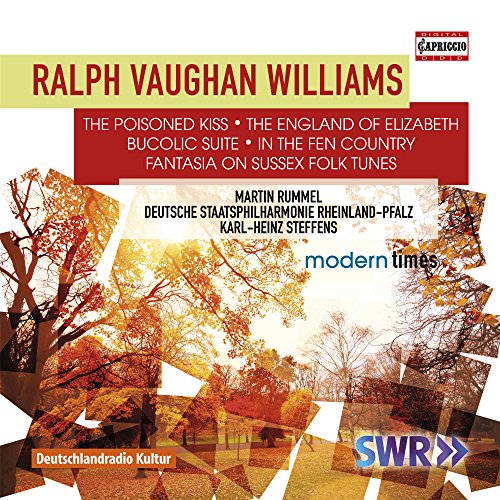 CD cover for Ralph Vaughan Williams’ “The Poisoned Kiss” with autumn trees.