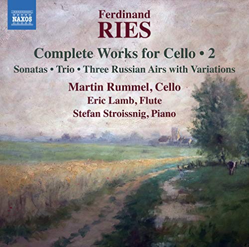 A classical music CD cover featuring a serene landscape painting with text overlay.