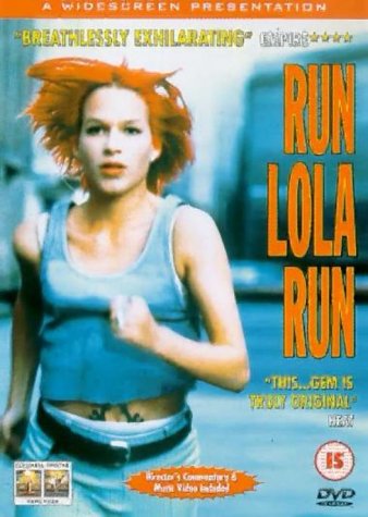 DVD cover for "Run Lola Run" featuring a woman running with red hair.