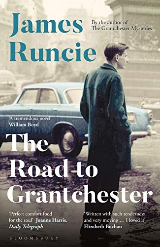 Book cover featuring a man in a coat standing in rain near a car.