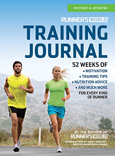 Runner's World Training Journal cover with runners and text details.