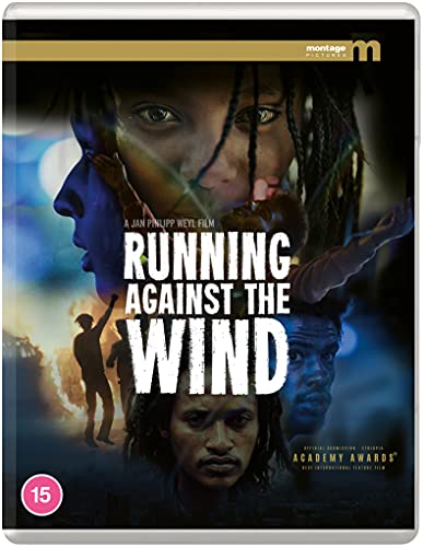 Blu-ray cover art for Running Against the Wind featuring portraits of two young men.