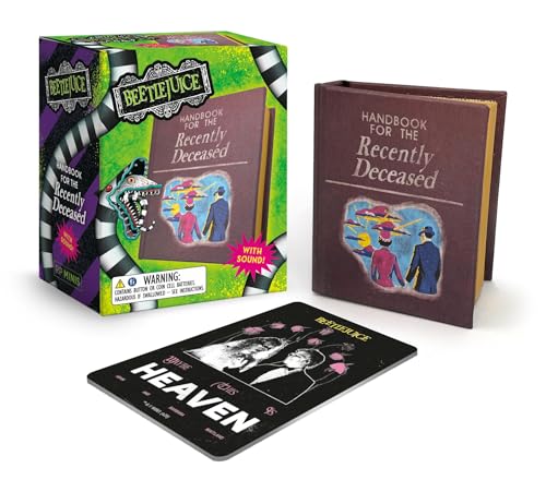 Beetlejuice handbook and “Heaven” card set, with snake and warning label.