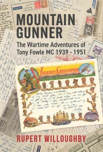 Book cover: “Mountain Gunner” with wartime letters and soldier illustration.