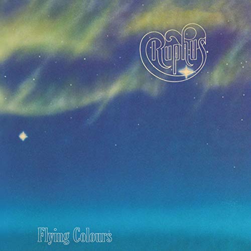 Album cover for Ruphus’ “Flying Colours” with aurora and band logo.