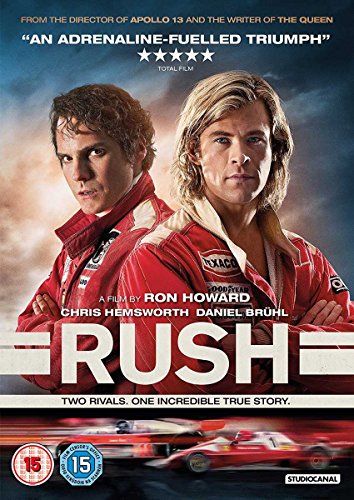 DVD cover for “Rush” featuring Chris Hemsworth and Daniel Brühl.