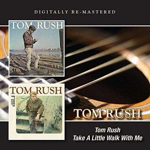 "CD cover with two Tom Rush album covers and a guitar on a black background."