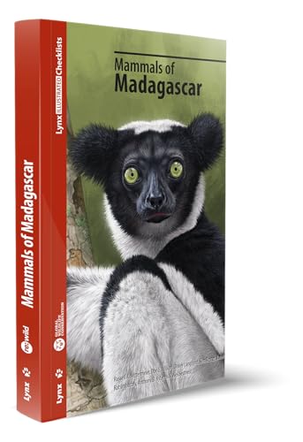 Book cover titled Mammals of Madagascar featuring an illustration of an indri lemur.