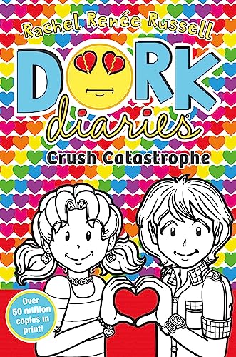 Book cover featuring a girl and boy making a heart shape against colorful hearts.