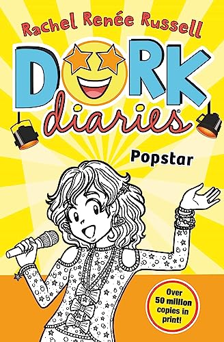 Book cover of Dork Diaries: Pop Star featuring a girl holding a microphone.