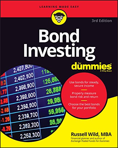 Book cover: "Bond Investing For Dummies," 3rd Edition, with financial data background.
