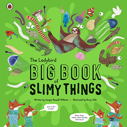 Book cover with illustrated slimy creatures, frogs, snails, and two foxes.