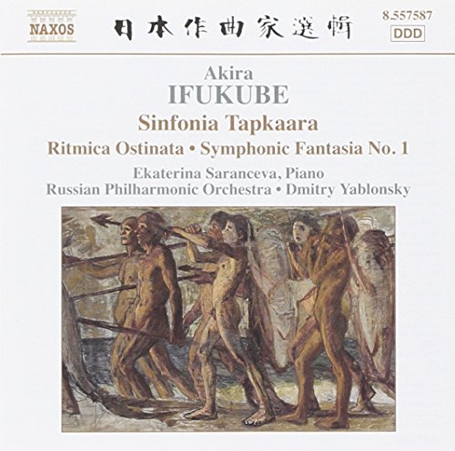 CD cover for Akira Ifukube’s Sinfonia Tapkaara with historical artwork.