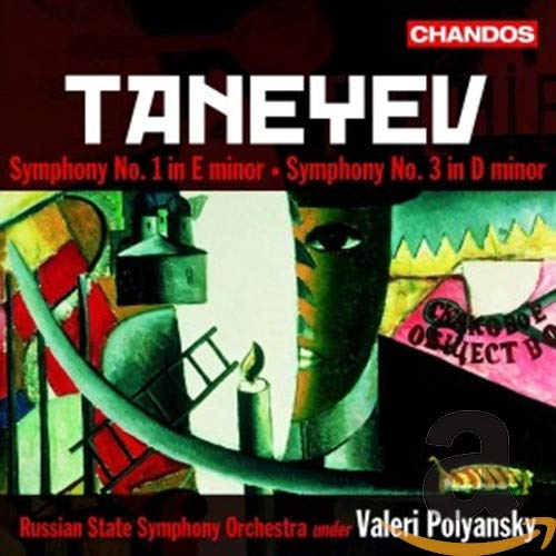 CD cover for Taneyev symphonies featuring abstract, colorful artwork.