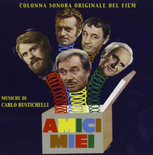 CD cover for “Amici Miei” featuring five men’s faces emerging from a box.