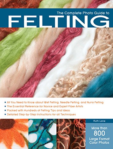 Book cover for The Complete Photo Guide to Felting showing colorful wool fibers.