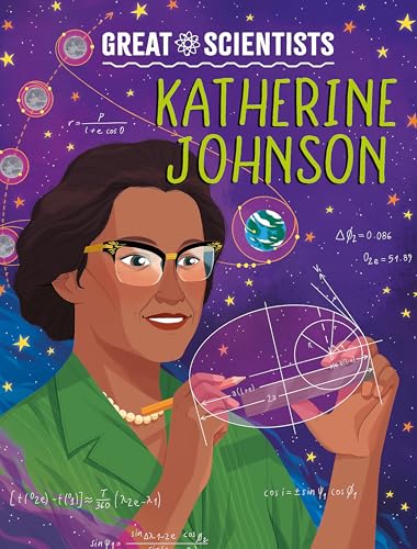 Book cover featuring Katherine Johnson, a portrait with mathematical diagrams.