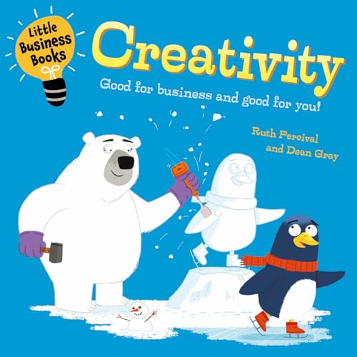 Book cover with cartoon polar bear, penguin, and sculpted ice.