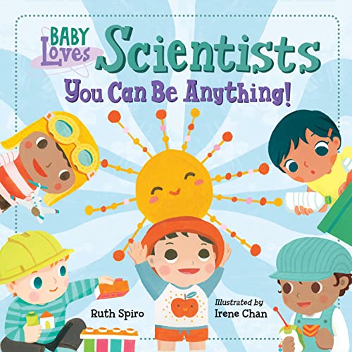 Book cover with diverse babies illustrated as young scientists.