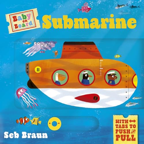 Illustrated children's book cover featuring a yellow submarine with animal crew.