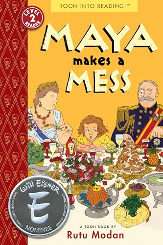 Book cover: a young girl with red hair making a mess at a feast.