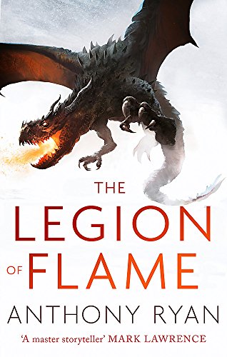 Book cover featuring a black dragon breathing fire, titled “The Legion of Flame.”
