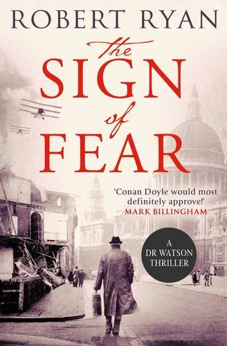 Book cover featuring a man in a coat walking down a foggy street.