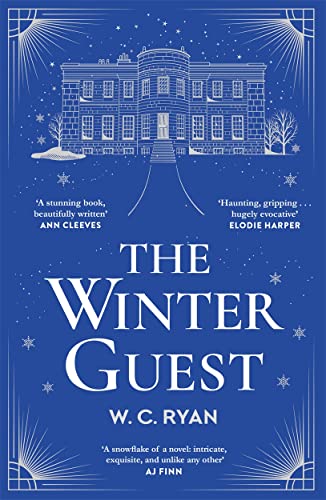 Book cover featuring a white line drawing of a manor house on blue background.