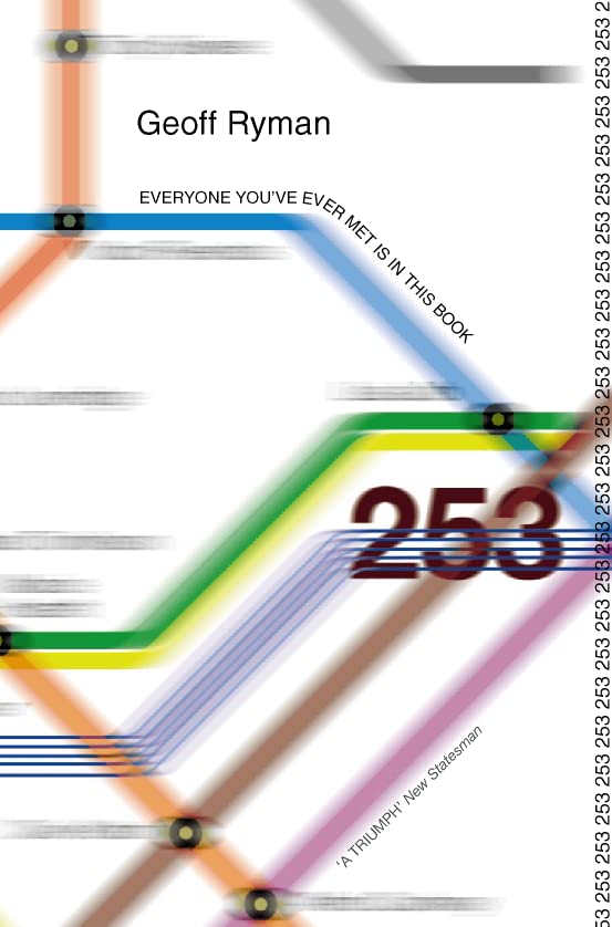 Book cover with large blue “253” over colorful, blurred subway map lines.