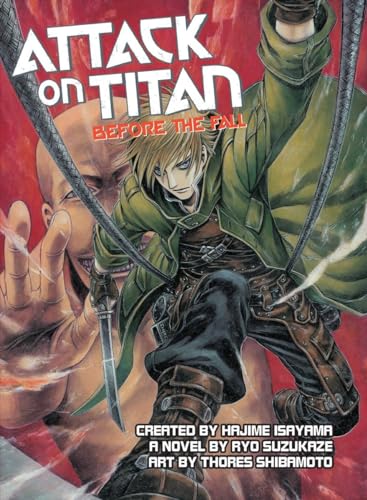Book cover featuring a blonde character in a green coat swinging with gear.