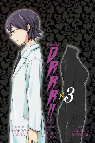 Durarara!! Volume 3 manga cover featuring two anime characters and hearts.