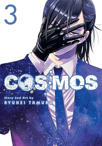 “Cosmos, Vol. 3” cover: man in suit partially obscures face with hand.