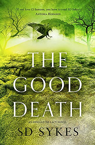 Book cover: "The Good Death" with a raven flying over a landscape.