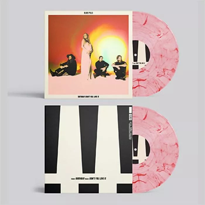 Blues Pills vinyl record with band portrait and pink marbled discs.